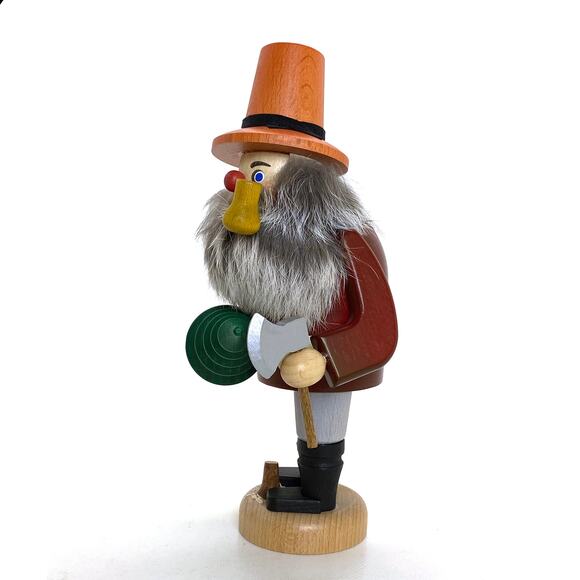 Lumber Jack Tree Smoker Erzebirge Kaden Straco 8.25 In Tall Made In Germany - Picture 2 of 3